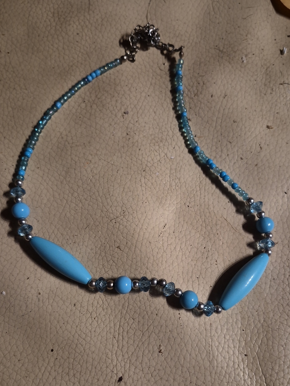 Blue Beaded Women's Necklace